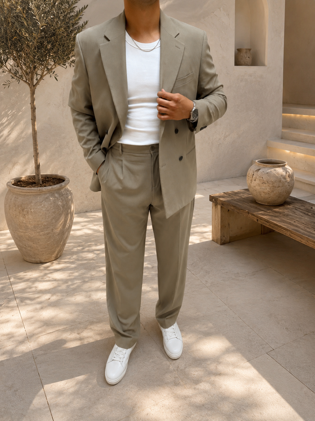 Haki Oversize Takım Elbise