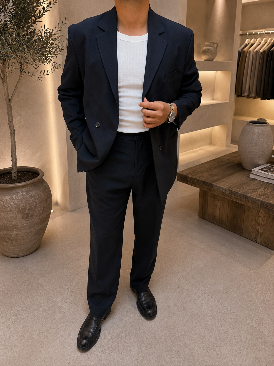 Lacivert Oversize Takım Elbise