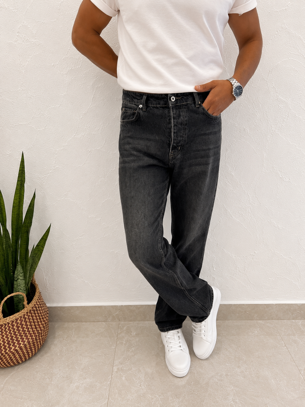 Kül Siyah Regular Jean