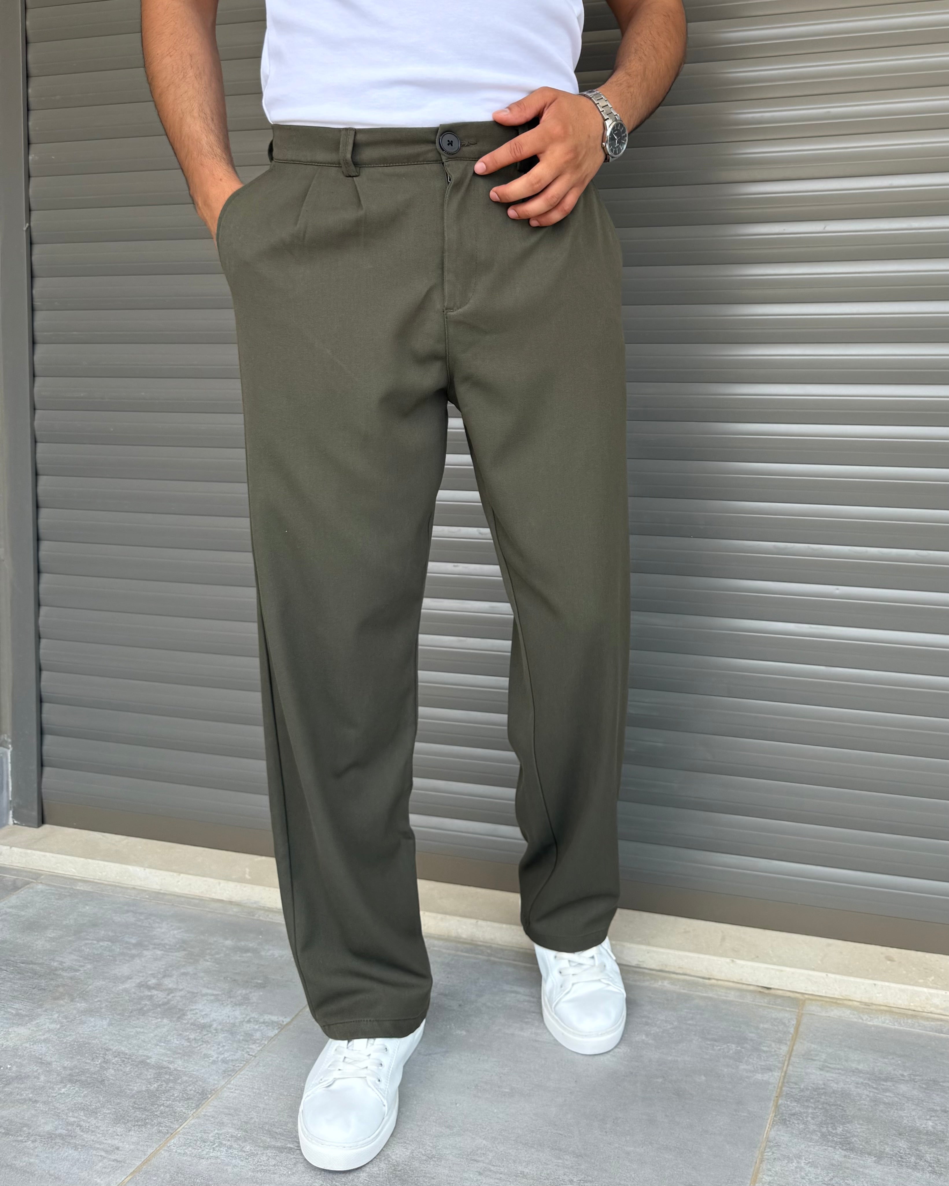 Pileli Baggy Kumaş Pantolon