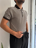 Siyah Çizgili Polo Yaka
