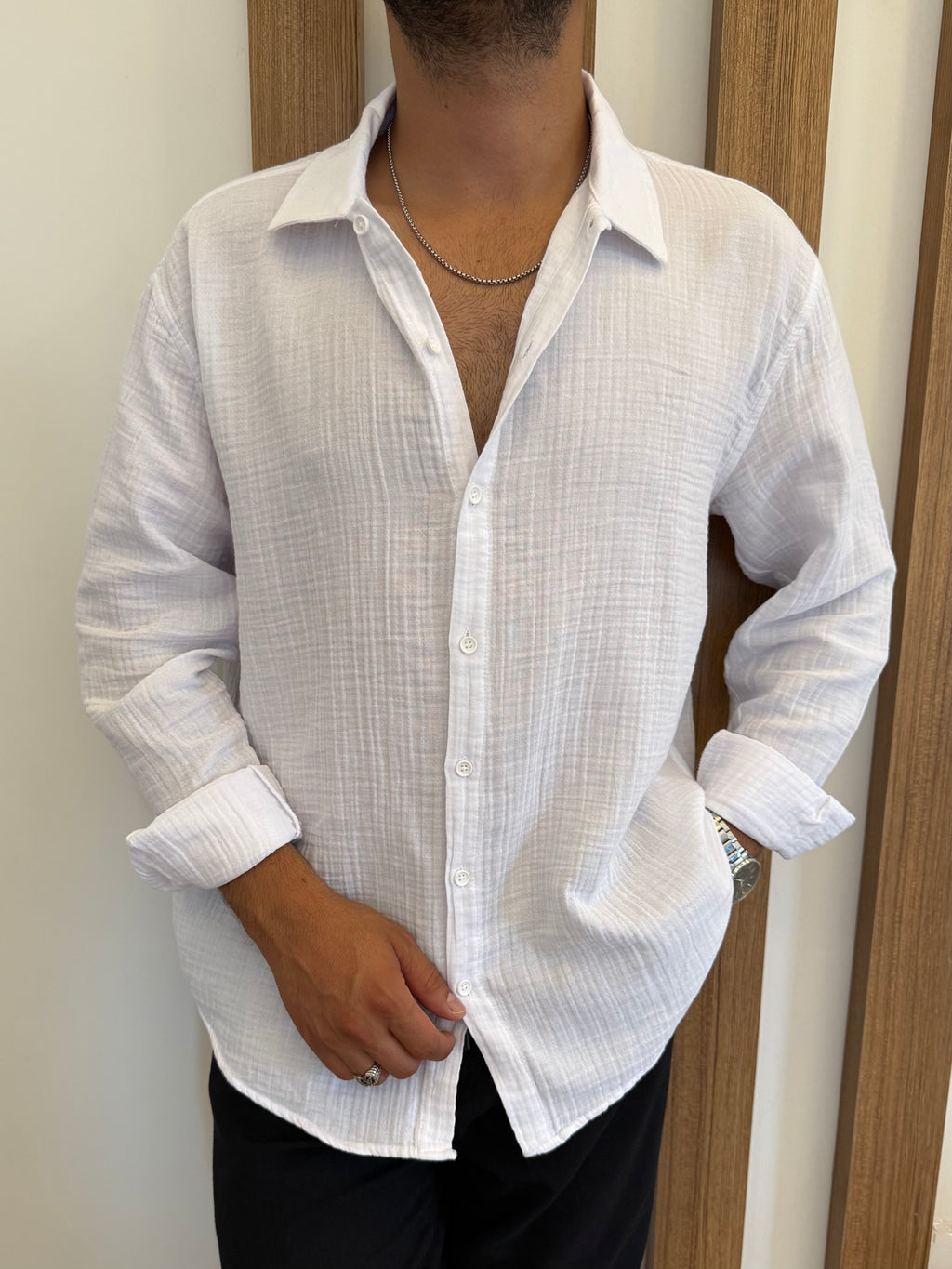 Müslin Kumaş Oversize  Gömlek