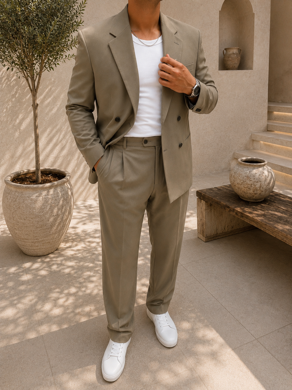 Haki Oversize Takım Elbise
