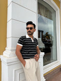 Siyah Çizgili Polo Yaka
