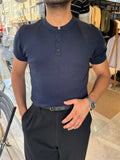 MR Henley Yaka Tişört - Lacivert